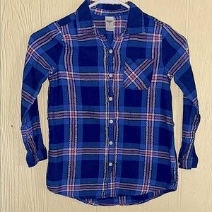 Blue Plaid Kids Shirt